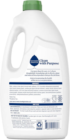 Seventh Generation Free & Clear Dishwasher Detergent Gel, 42 oz, 6 Pack, Targets Grease & Stuck-On Food For A Streak-Free Finish, Fragrance Free
