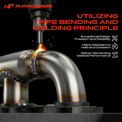 A-Premium New Stainless Steel Exhaust Manifold Kit W/Gaskets & Hardware