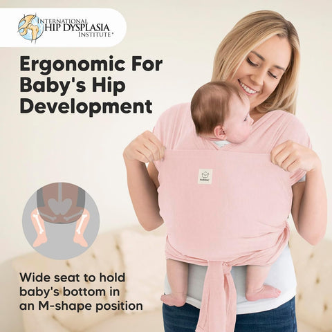 KeaBabies Baby Wrap Carrier Ring Sling, D-Lite Baby Carrier (Dusty Pink)