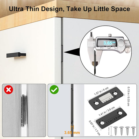 Cabinet Magnetic Catch Jiayi 4 Pack Ultra Thin Cabinet Door Magnets Stick on Drawer Magnets Cabinet Latch Magnetic Closures for Cabinets Kitchen Closet Door Closing Magnetic Door Catch Closer