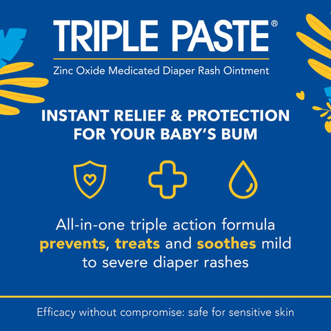 Triple Paste Diaper Rash Cream, Zinc Oxide Baby Ointment, 16 oz