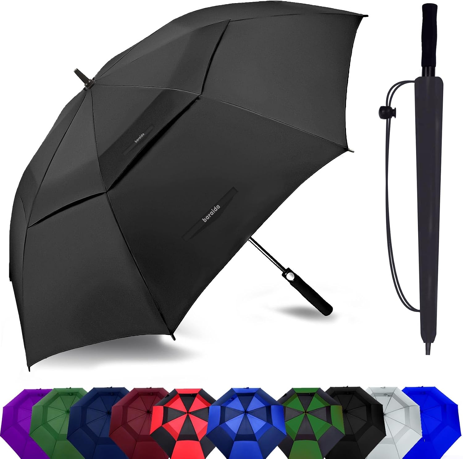 54/62/68/72 Inch Large Golf Umbrella Windproof Auto Open for Rain