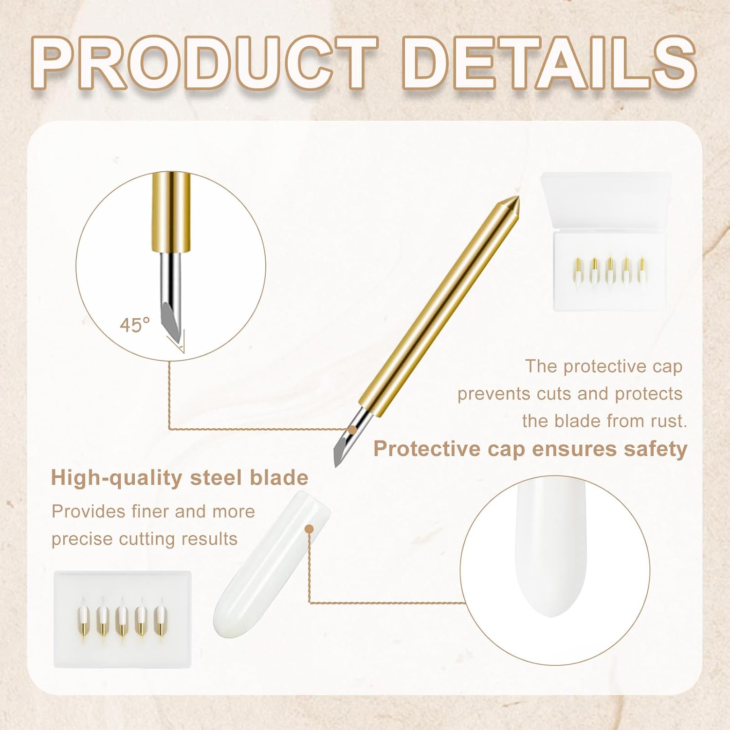 10-Pack Fine Point Blades for Cricut Maker & Explore