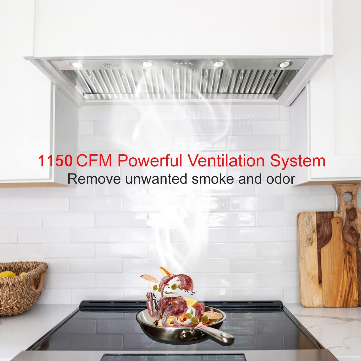 CT Copper Tailor 48 Inch Built-in Range Hood Vent Insert, 1150 CFM, Ducted