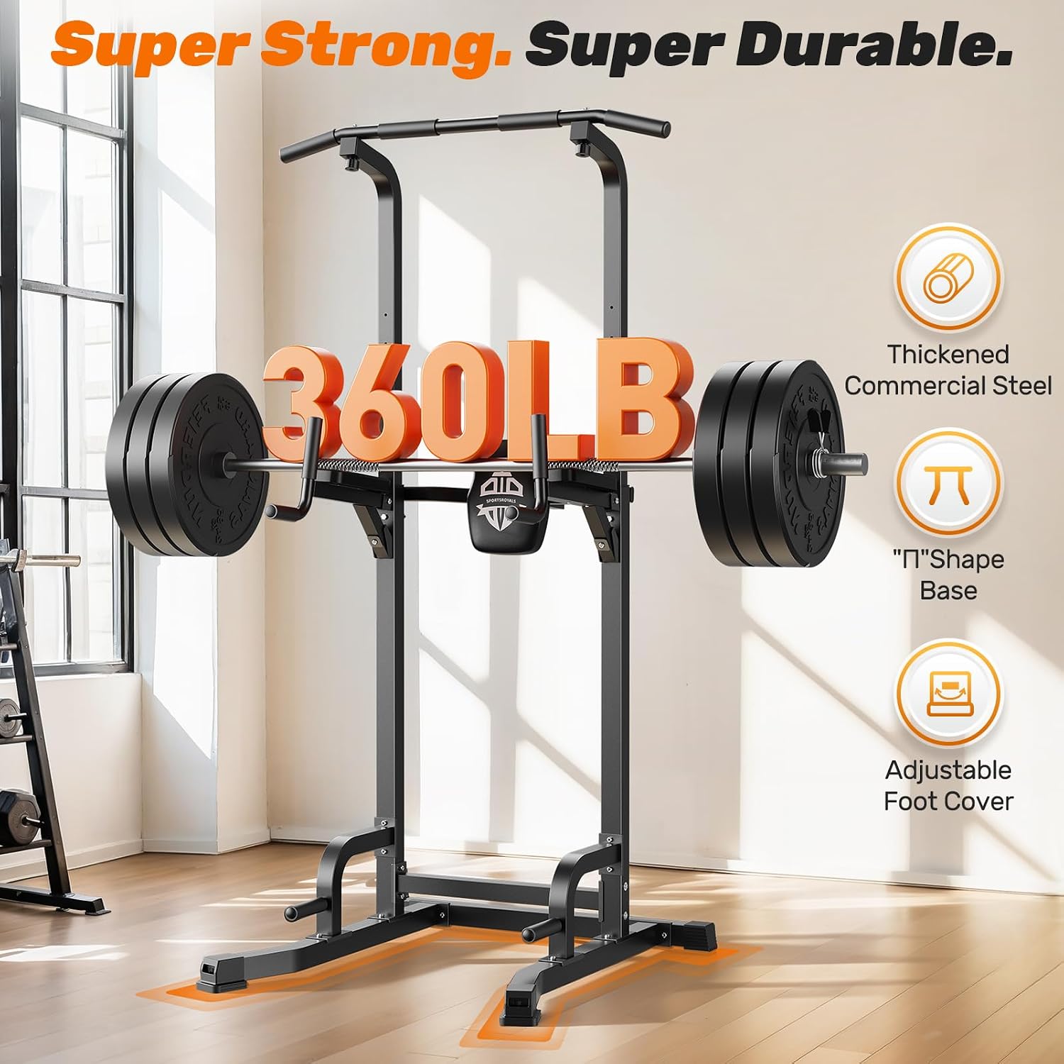 SPORTSROYALS Free Standing Pull Up Bar, Power Tower for Home Gym Training