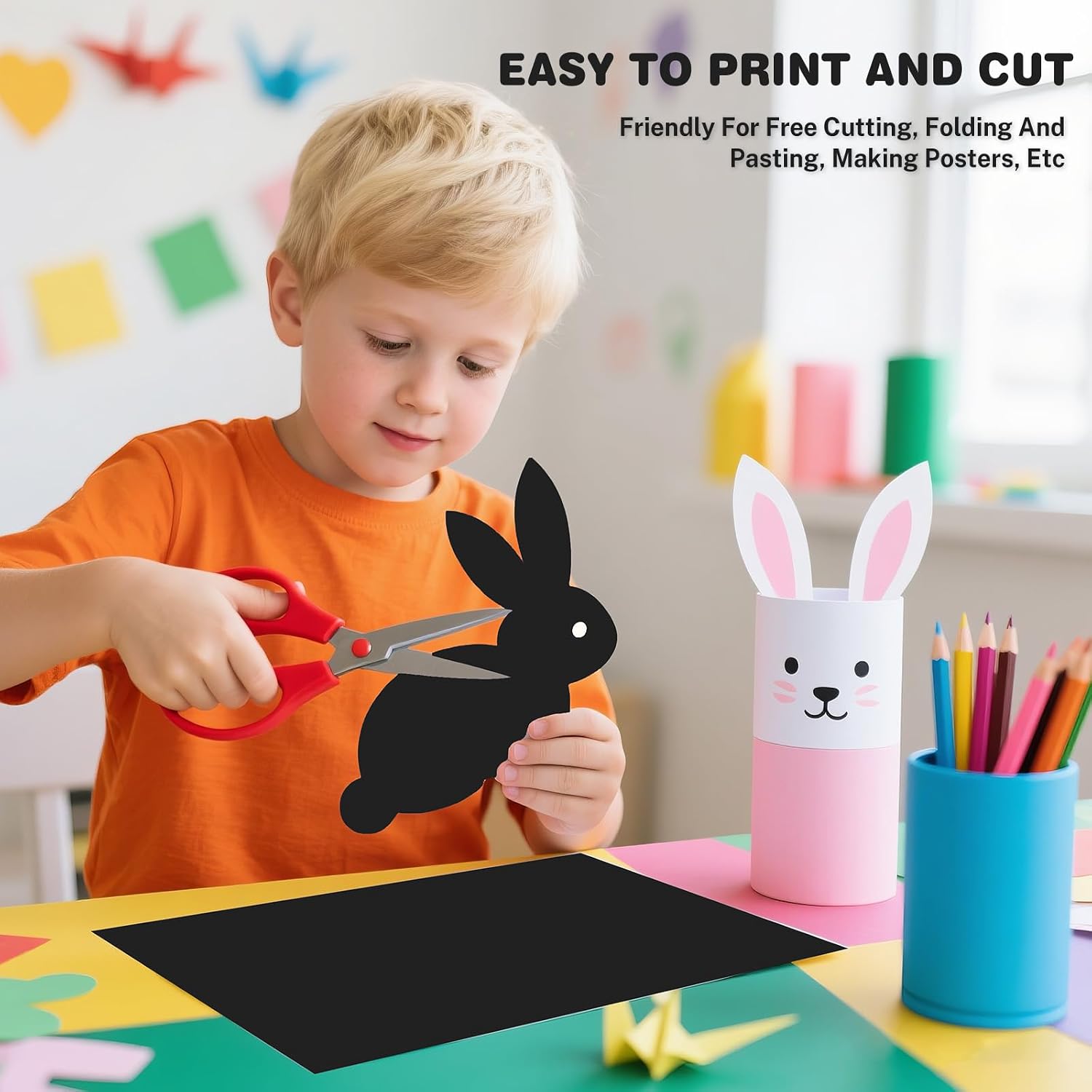 Cardstock 8.5 X 11, 40 Sheets Black Card Stock 75lb/ 200gsm Copy Paper