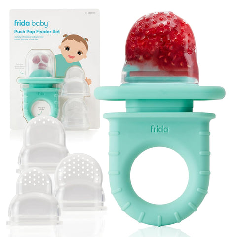 Frida Baby Push Pop Silicone Feeder, Baby Fruit Feeder, 3 Count, BPA Free
