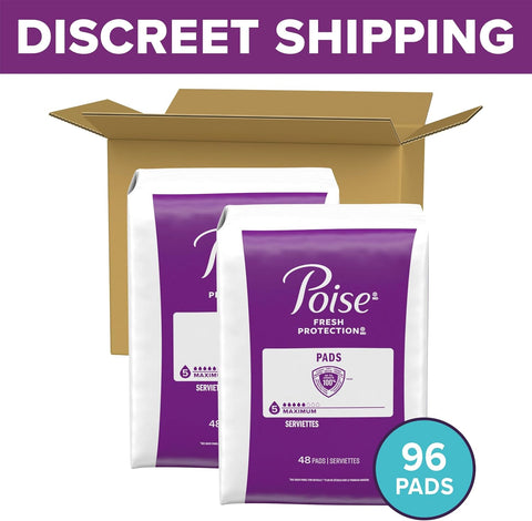 Poise Incontinence Pads for Women, 5 Drop, 96 ct
