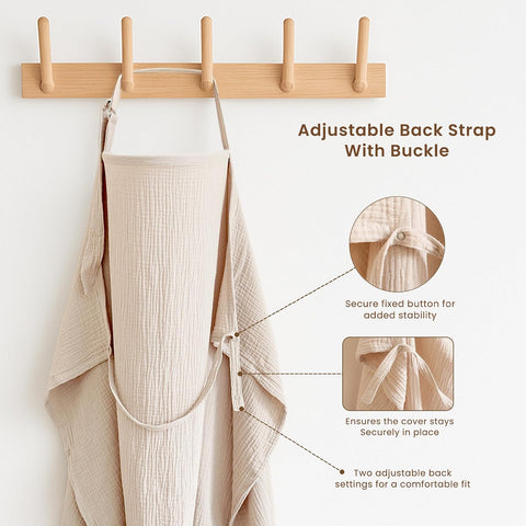 Konssy 2-Pack Muslin Nursing Cover Up for Breastfeeding Mom with Rigid Hoop