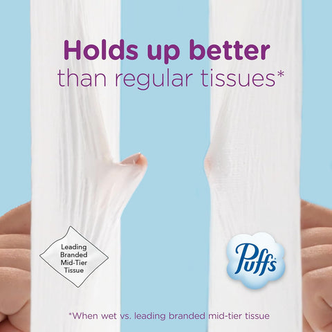 Puffs Facial Tissue Ultra Soft Non-Lotion, 18 Cube Boxes, 56 Facial Tissues per Box, Allergies and Colds (Packaging May Vary)