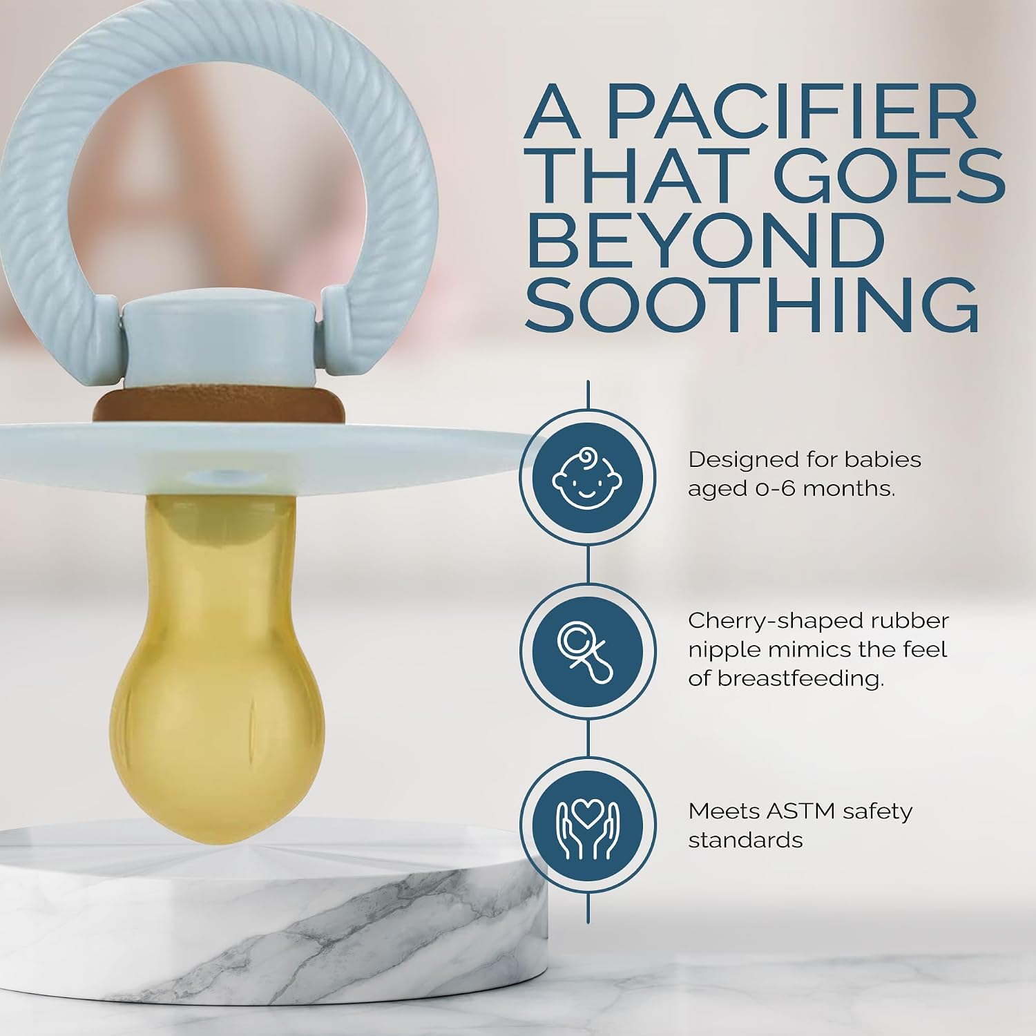 Itzy Ritzy Natural Rubber Pacifiers for 0–6 Mos, Set of 2 (Harbor & Coast)