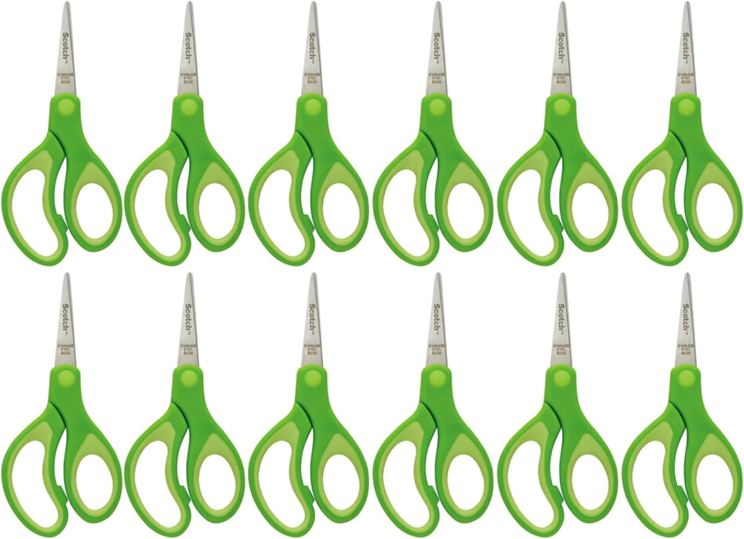 Scotch 5" Soft Touch Pointed Tip Kids Scissors, 12 Count Teacher's Pack