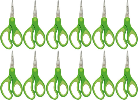 Scotch 5" Soft Touch Pointed Tip Kids Scissors, 12 Count Teacher's Pack