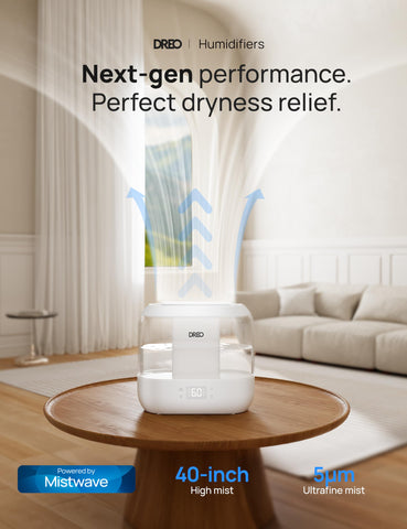 Dreo Smart Humidifier, Cool Mist Humidifiers for Bedroom, Quiet 4L Top Fill Ultrasonic Humidifiers for Home Office Plant & Baby with Nightlight, LED Display, 32H Runtime, APP/Voice Control, HM311S