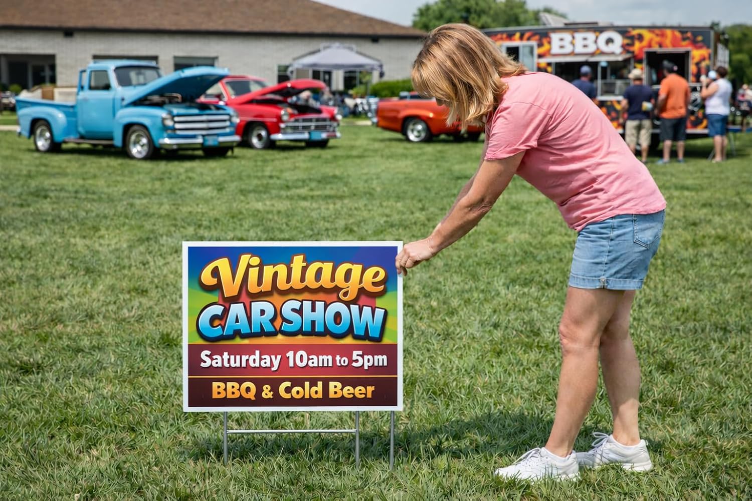 24x18 Custom Yard Signs 100 Pack, Single or Double Sided, Optional Stakes