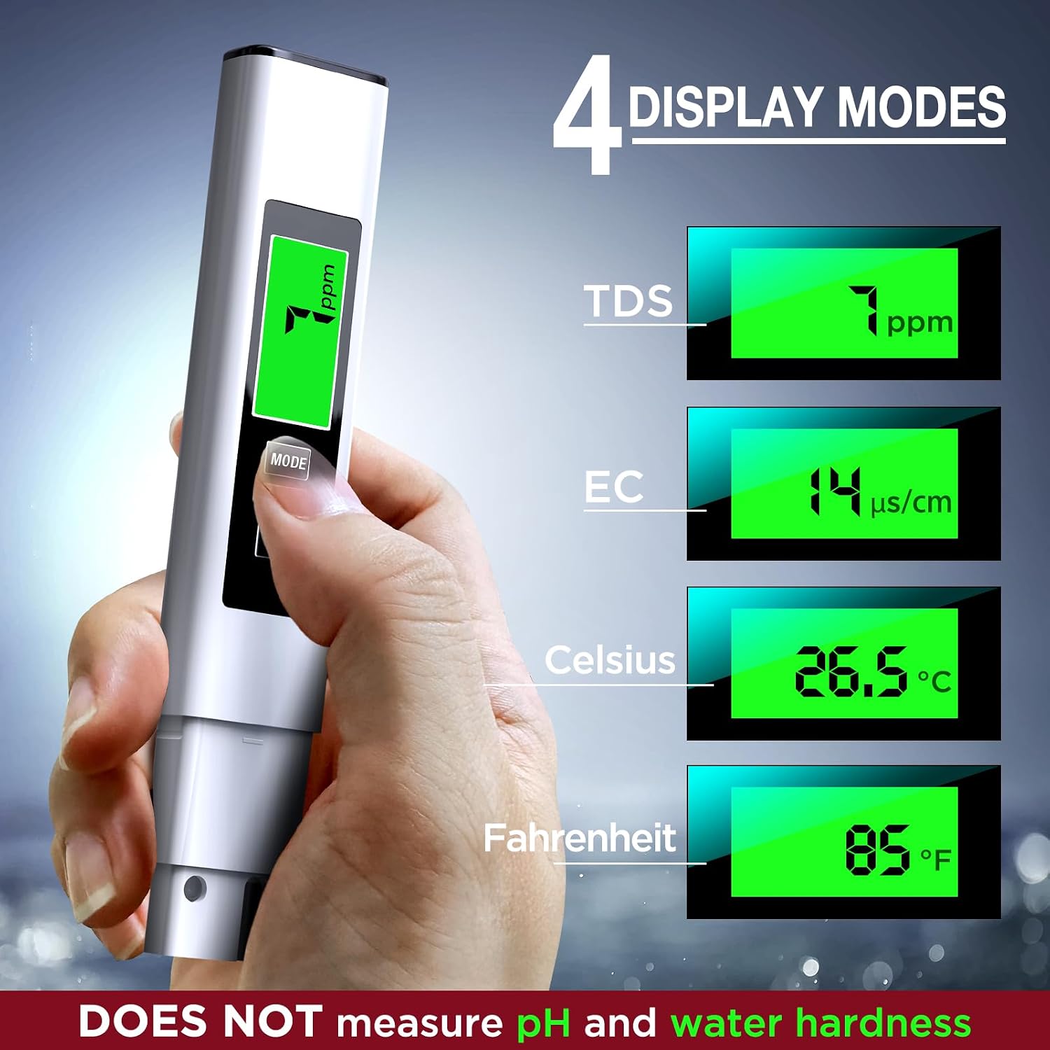 2026 All-New 4 in 1 Tds Meter Digital Water Tester - Accurate and Reliable TDS EC & Temp(°C,°F) Meter - 0-9999ppm - Professional Testing for Drinking Water, RO/DI System, Aquariums etc