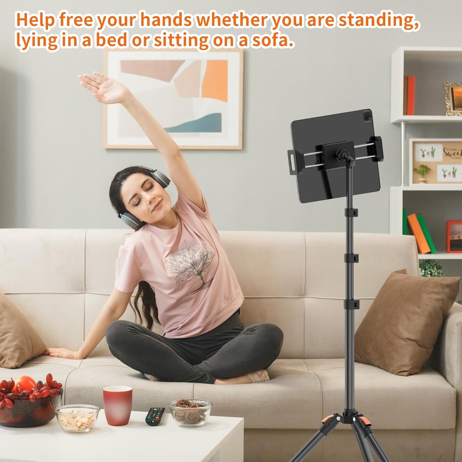 XXZU 72in Tablet Floor Stand Tripod, Aluminum Tablet Stand Holder for iPad