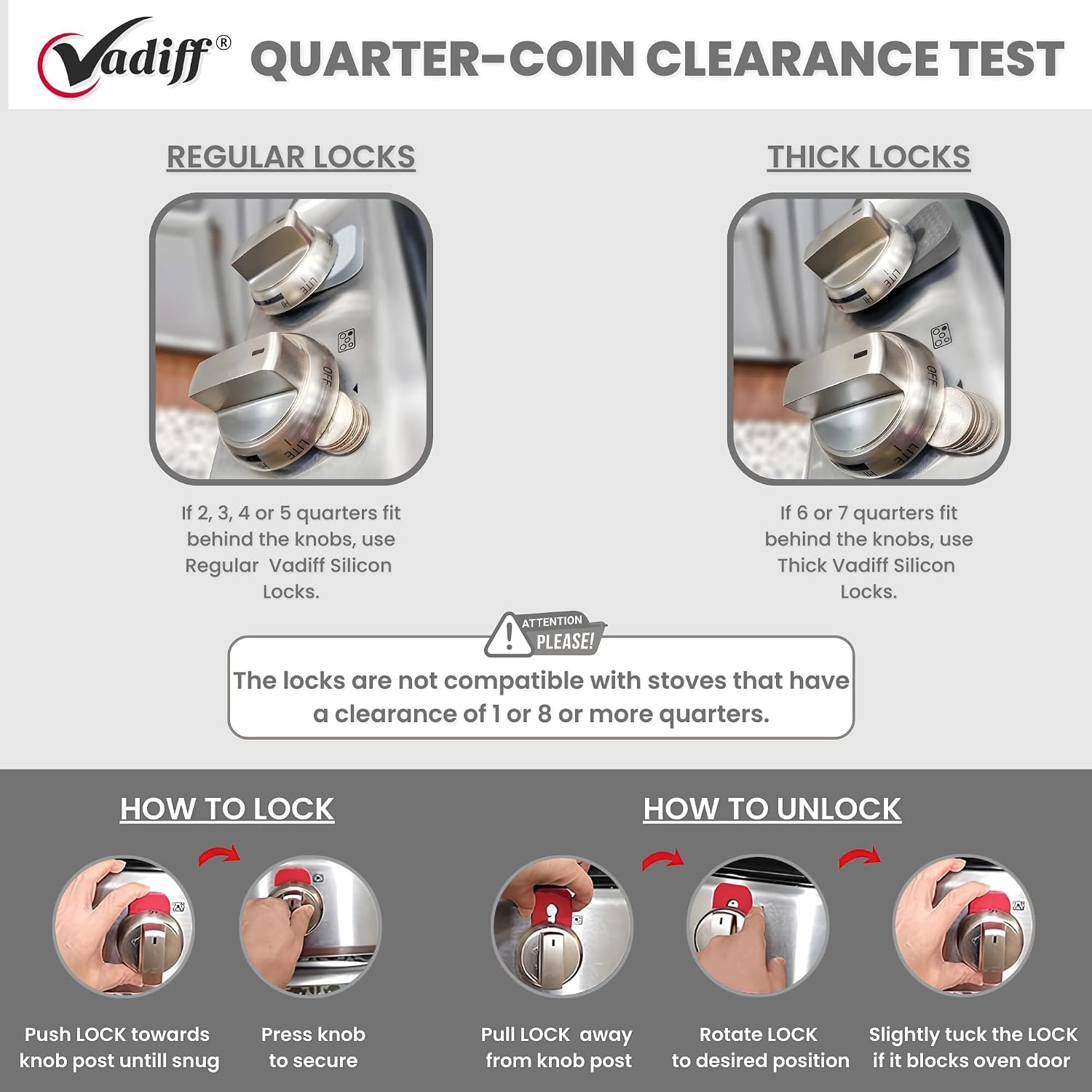 Mom's Choice Award Stove Knob Locks | 5-Pack Silicone Child Safety Lock Set