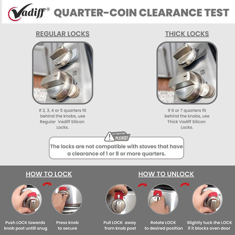 Mom's Choice Award Stove Knob Locks | 5-Pack Silicone Child Safety Lock Set