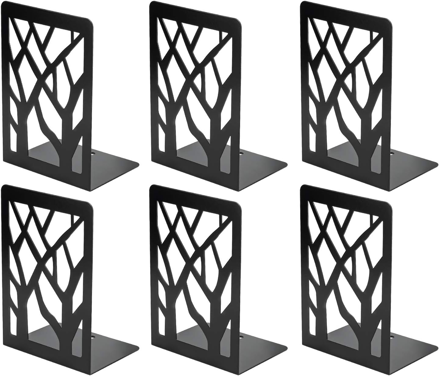 MaxGear Book Ends Tree Design Bookends for Shelves 7 x 4.7 x 3.5” 3 Pair