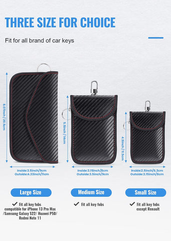 lanpard Faraday Pouch for Car Keys, Faraday Bag, Car RFID Signal Blocking Holder, Key Fob Protector, Key fob cage Block Signal Anti-Theft Fob Case (2 Pack)