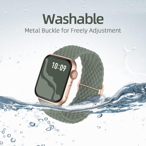 Braided Stretchy Solo Loop Compatible for Apple Watch Band 38mm 40mm 41mm 42mm 44mm 45mm 46mm 49mm for Women Men, Nylon Elastic Straps Wristbands for iWatch Series 10 9 8 7 6 SE 5 4 3 2 Ultra Ultra 2