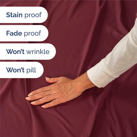 Full Size 4 Piece Sheet Set - Comfy Breathable & Cooling Sheets - Burgundy