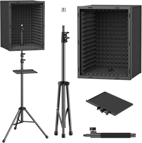TONOR Microphone Isolation Shield for Studio with Tripod Stand, Vocal Booth