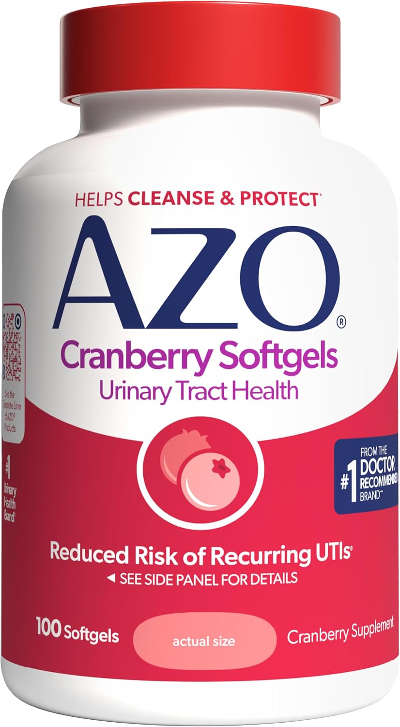 AZO Cranberry Pills for Women & Men, Urinary Tract Health, 100 Softgels