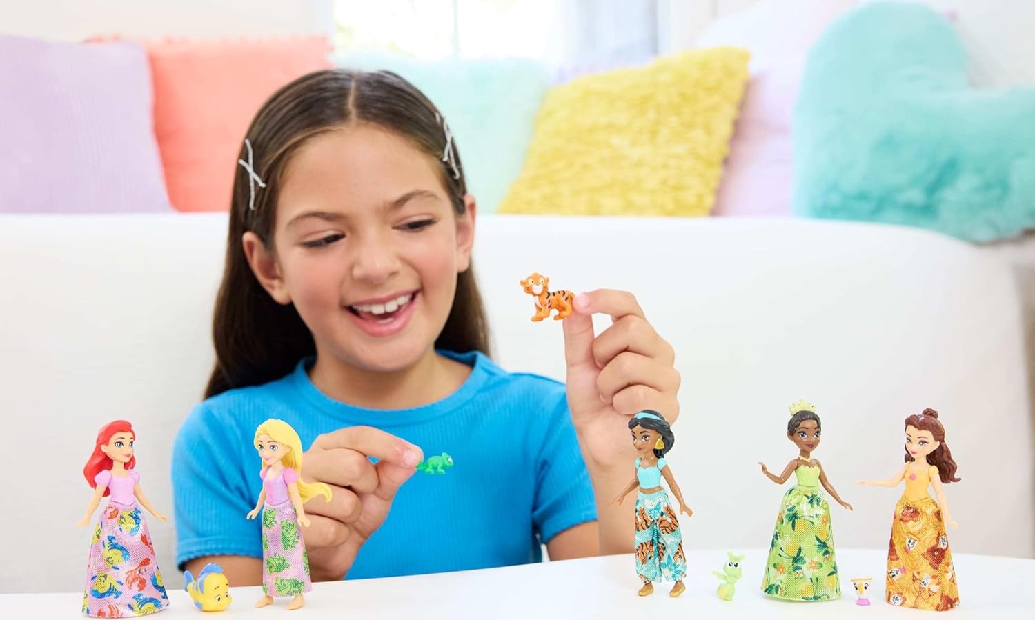 ​Mattel Disney Princess & Friends Set with 5 Posable Small Dolls in Removable Skirts or Pants & 5 Friend Figures, Inspired by the Disney Movies