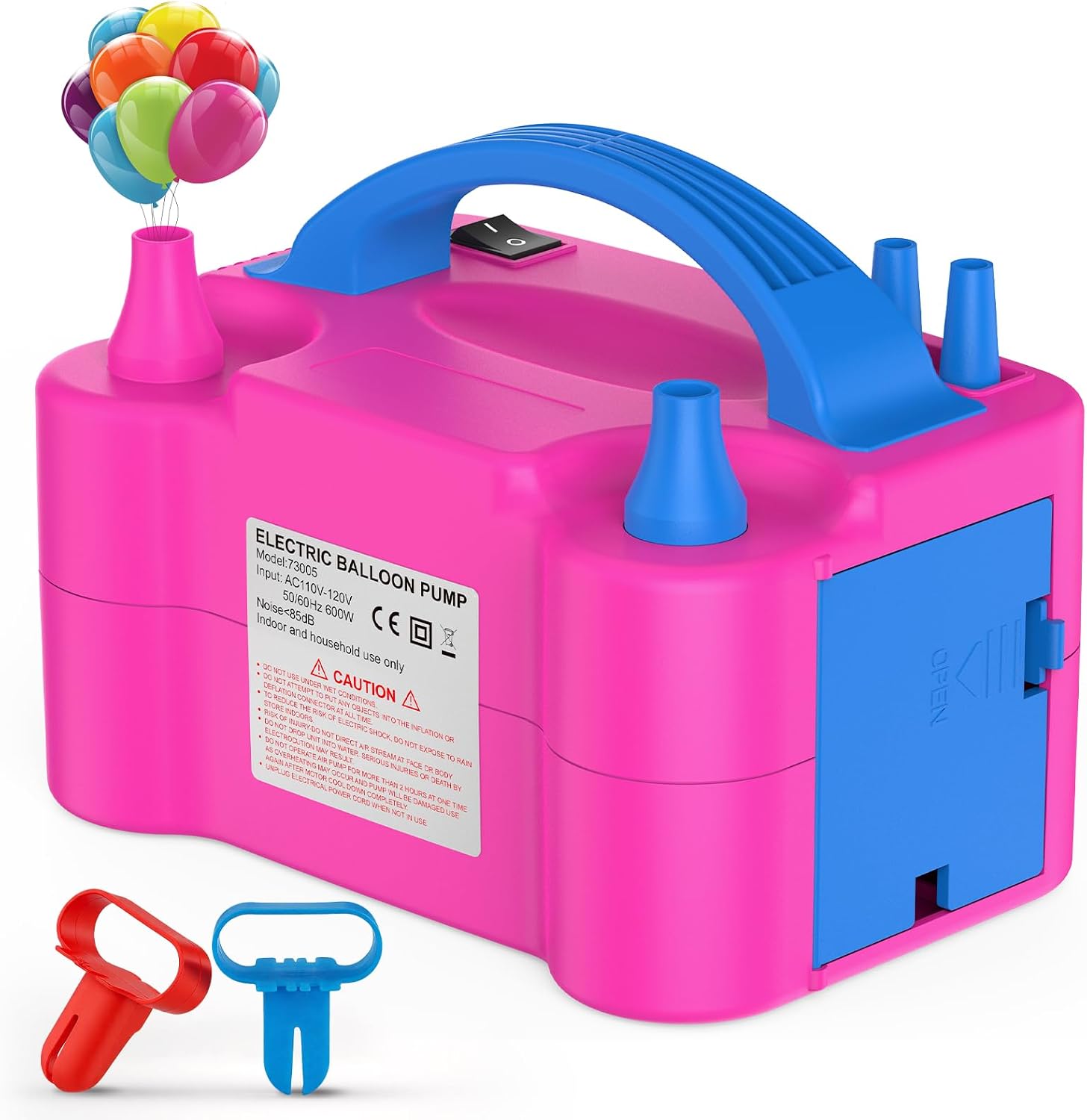 Electric Balloon Pump with Dual Nozzle & 2 Tying Tools