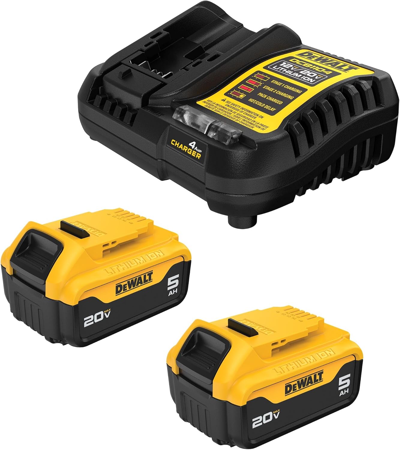 DEWALT 20V MAX Lithium-Ion Battery 2-Pack, 5.0 Ah (DCB205-2c)