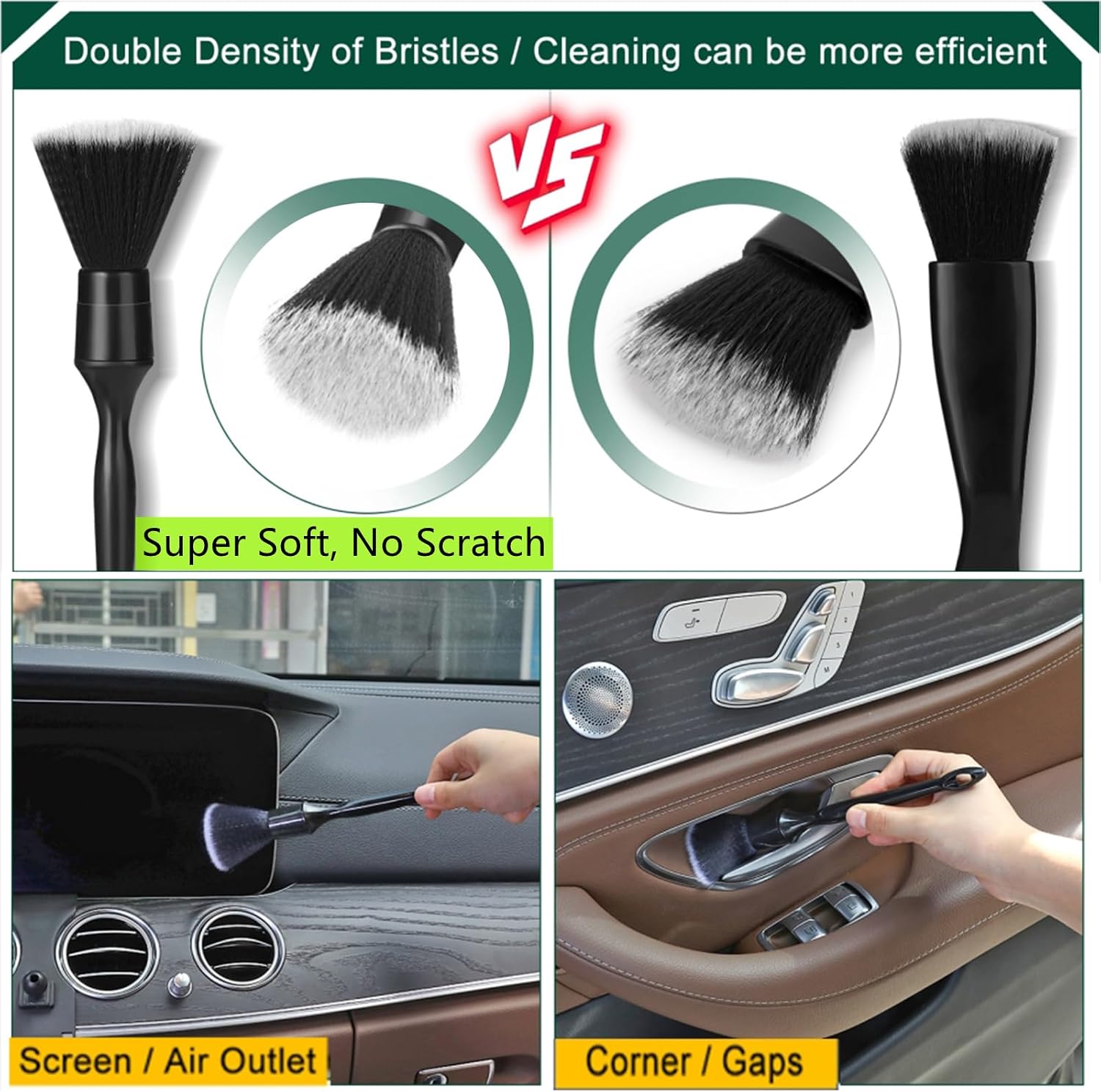 Fitosy Car Interior Duster Detail Brush Cleaning Gel Kit, Dust Remover