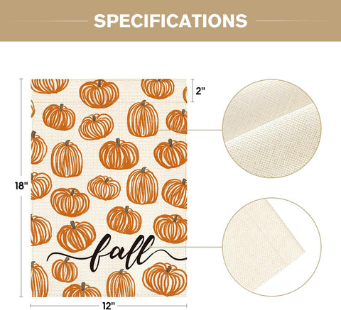 AVOIN colorlife Rustic Pumpkins Fall Garden Flag 12x18 Inch for Outside