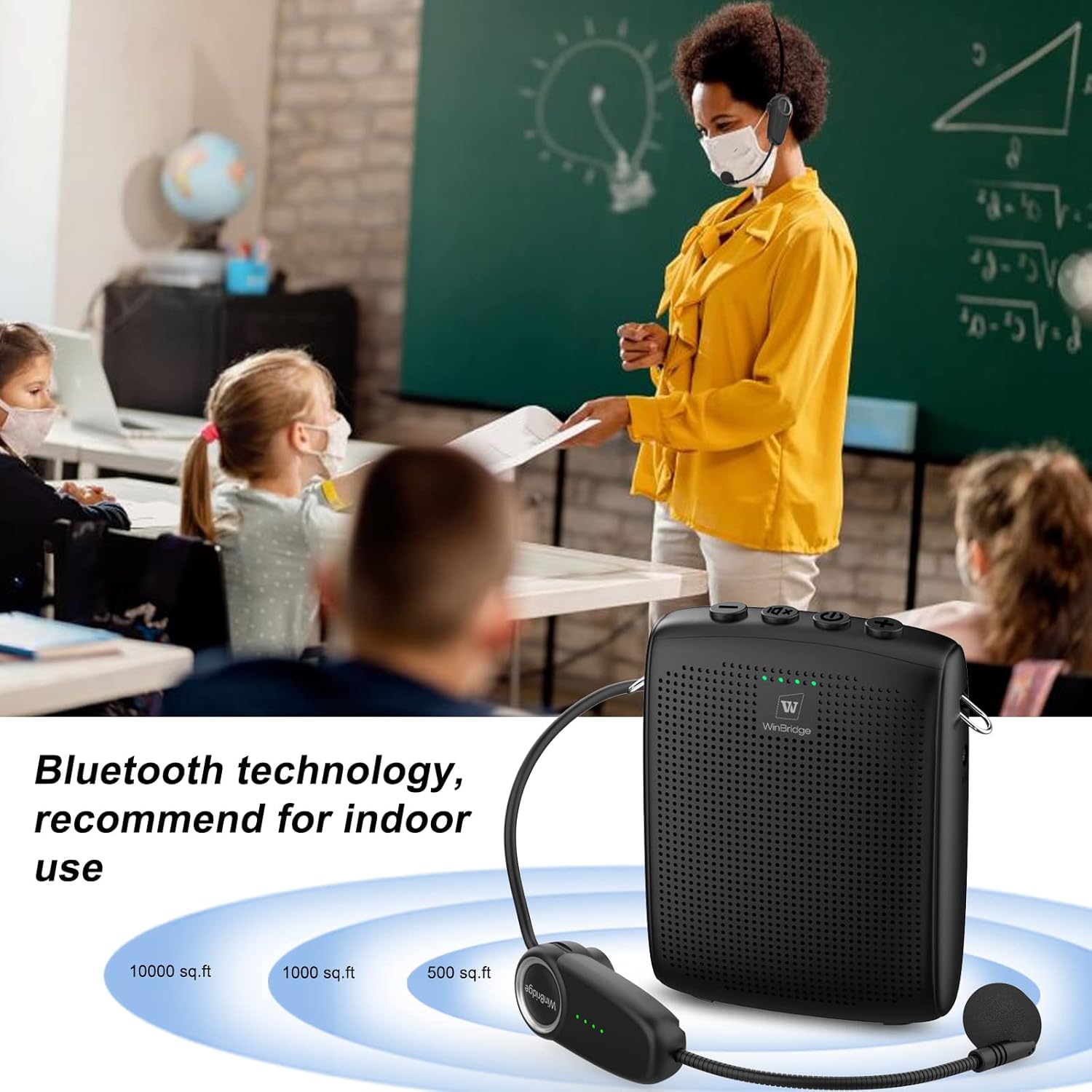 WinBridge Voice Amplifier with Bluetooth, Portable Speaker and Microphone