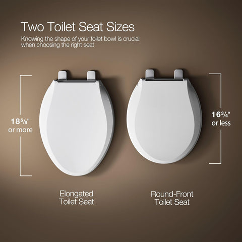 KOHLER K-4775-0 Brevia Round Toilet Seat with Quick-Release Hinges And Quick-Attach Hardware For Easy Clean, White
