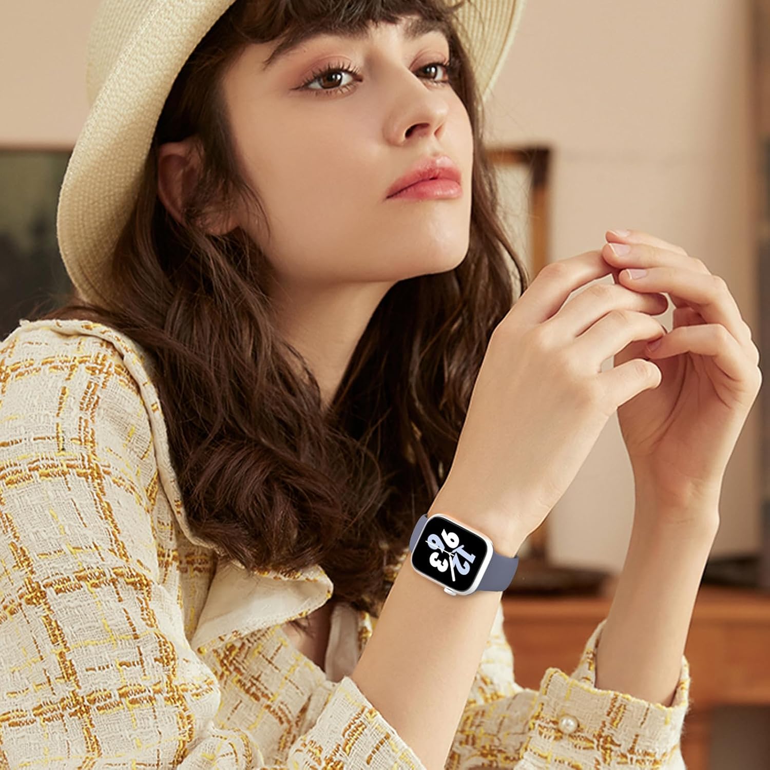 Sport Band Compatible with Apple Watch 38mm 40mm 41mm 42mm 44mm 45mm 46mm 49mm, Replacement Soft Silicone Strap Wristbands for iWatch Series 11/10/9/8/7/6/5/4/3/2/1 Ultra SE Women Men, Blue Gray
