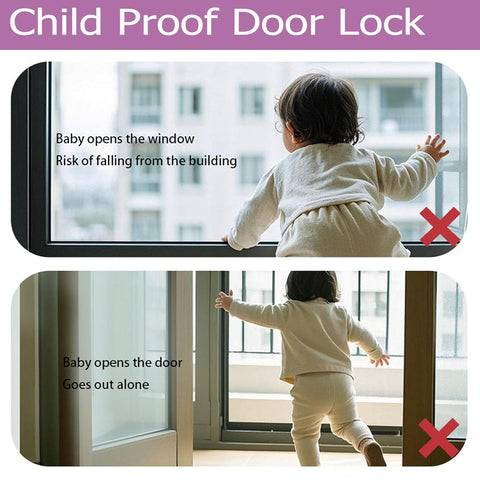 Child Proof Door Lock, Adjustable Latch, 4 Packs