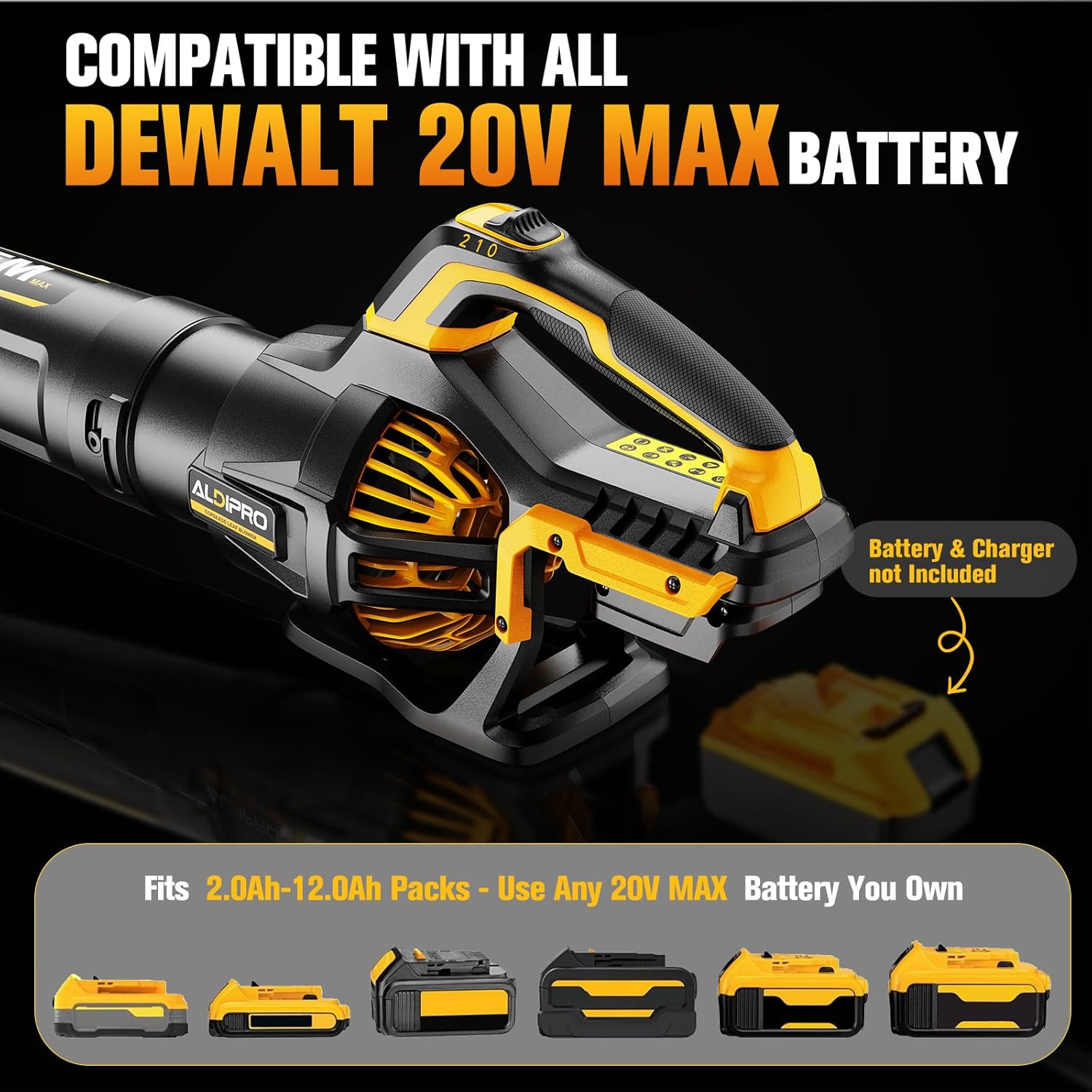 700 CFM Leaf Blower Compatible with DeWalt 20V Max Battery (Bare Tool)