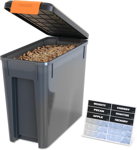 Traeger Grills BAC637 Stay Dry Pellet Storage Bin, 22lb, Locking Lid