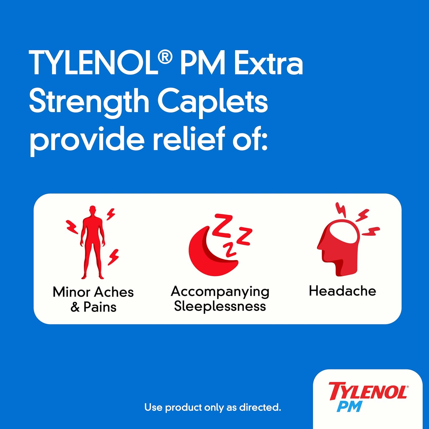 Tylenol PM Extra Strength Caplets, 500 mg Acetaminophen, 50 ct