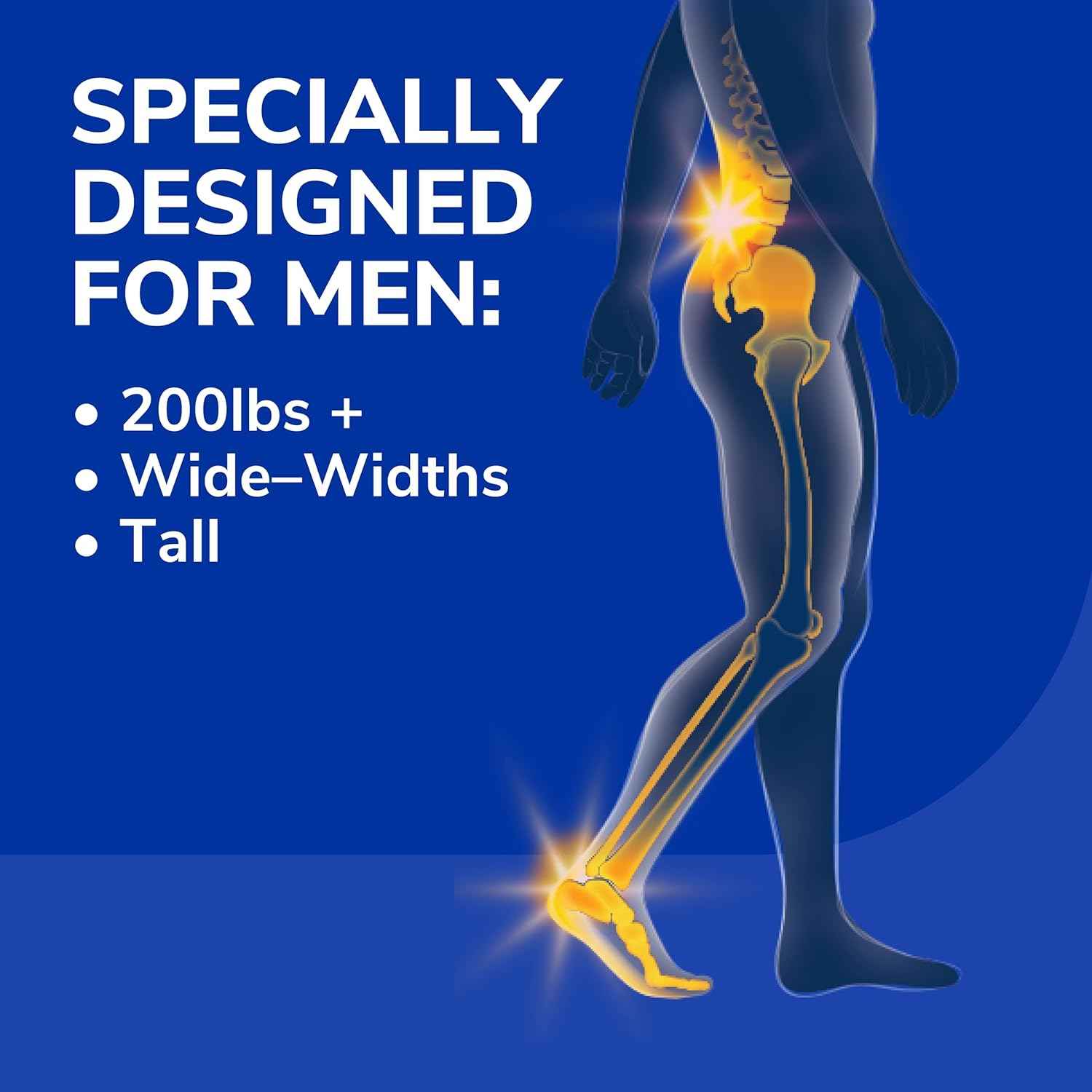 Dr. Scholl's Heavy Duty Support Insole Orthotics, Big & Tall, 200lbs+, Wide Feet, Shock Absorbing, Arch Support, Distributes Pressure, Trim to Fit Inserts, Work Boots & Shoes, Men Size 8-14, 2 Pairs