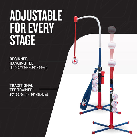 Franklin Sports Grow-with-Me Kids Baseball Batting Tee + Stand Set for Youth + Toddlers - Youth Baseball, Softball + Teeball Hitting Tee Set for Boys + Girls