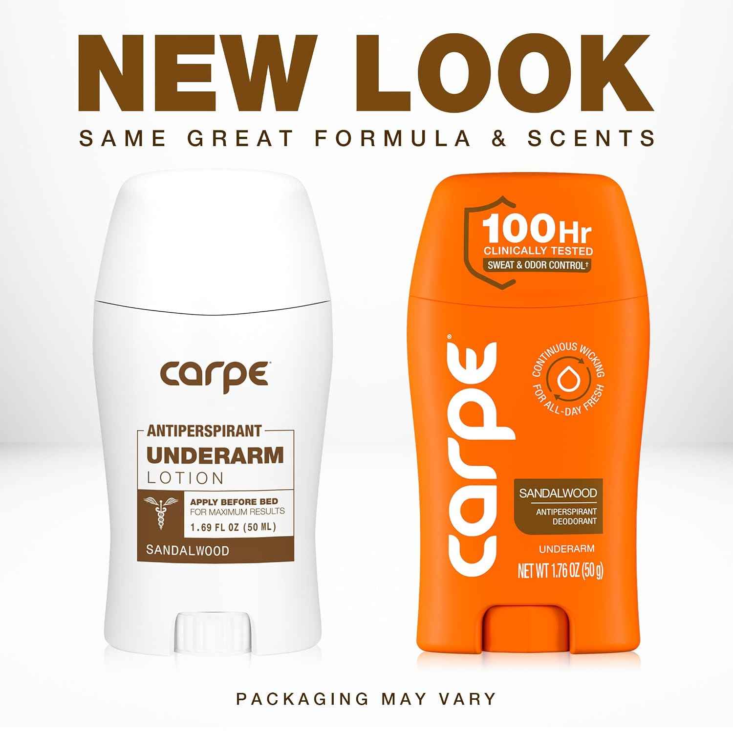 Carpe 100-Hour Antiperspirant Deodorant for Men, Sandalwood - 2 Pack
