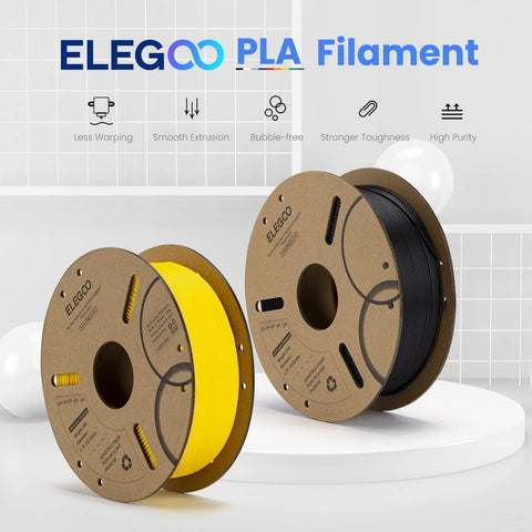 ELEGOO PLA Filament 1.75mm White 1KG, 3D Printer Filament Dimensional Accuracy +/- 0.02mm, 1kg Cardboard Spool(2.2lbs) 3D Printing Filament Fits for Most FDM 3D Printers
