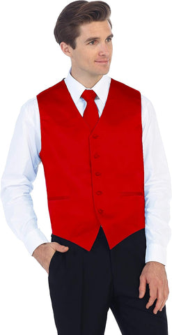 Gioberti Men's Formal 4pc Satin Vest Necktie Bowtie and Pocket Square
