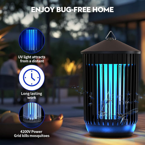 Bug Zapper Outdoor Indoor, Mosquito Zapper, Electric Fly Traps IPX4 Waterproof 20W Lamp Fly Insects Traps for Patio, Garage, Backyard, Porch