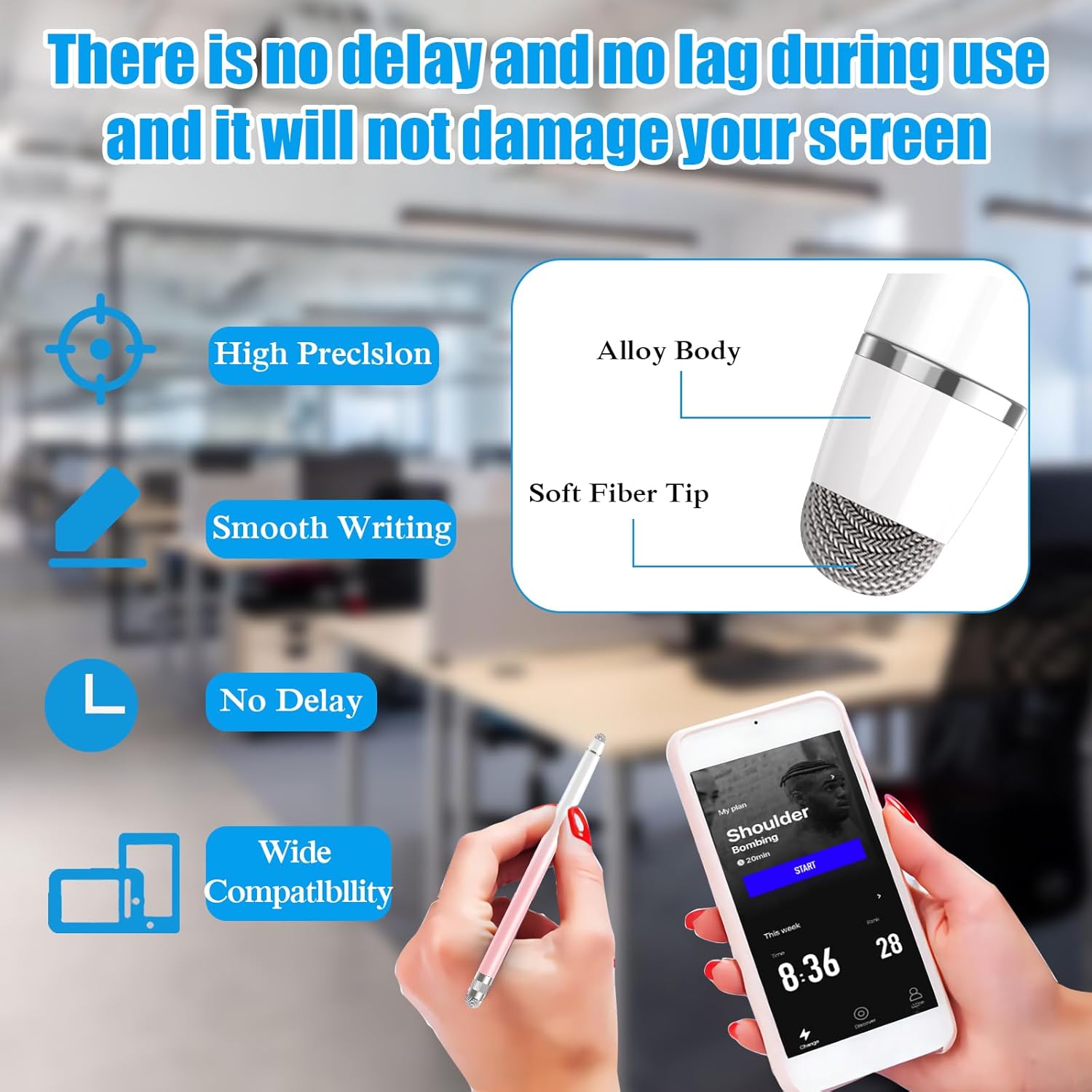 Bopomofo 2PCS Stylus Pen for Touchscreen,High Sensitivity & Precision