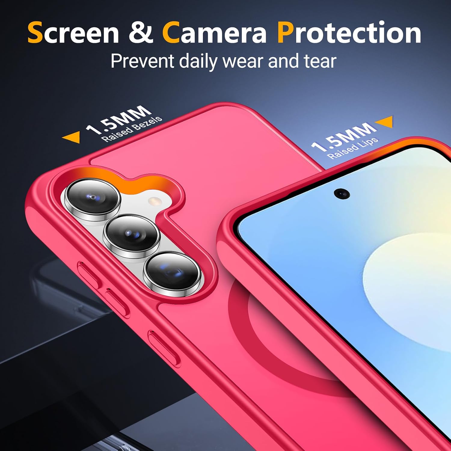 SPIDERCASE for Samsung Galaxy S25 FE Case,Built-in Stand,Rose Red