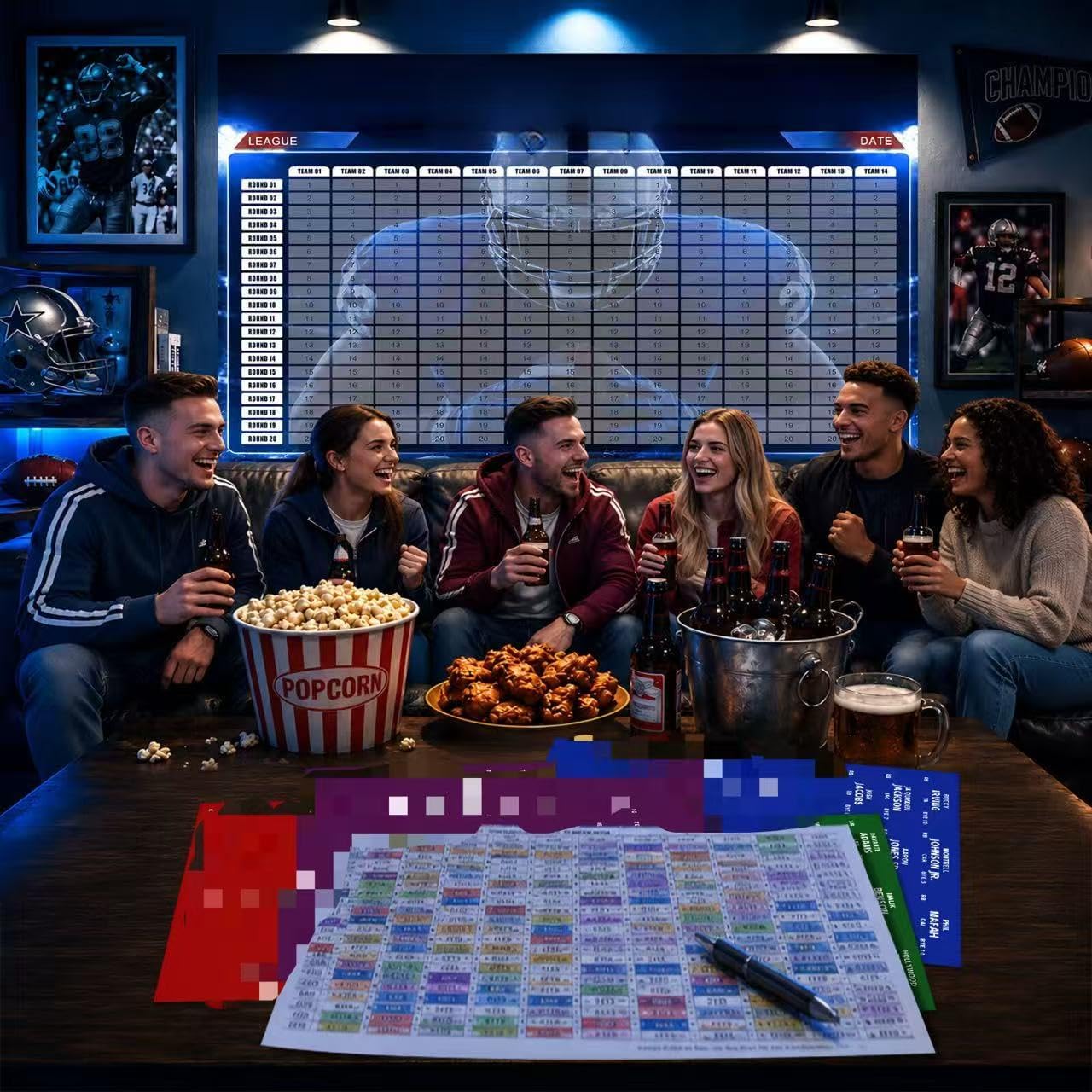 Fantas Football Draf Board Kit 2026-2027 – Traceless 690+ Labels